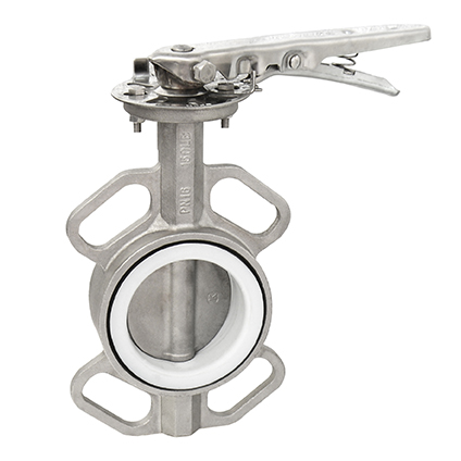 Stainless steel Teflon seat wafer butterfly valve